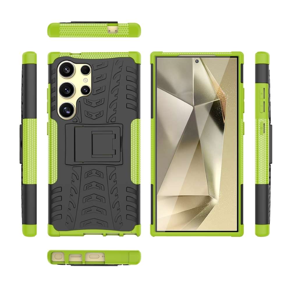 Outdoor Hülle für Samsung Galaxy S24 ULTRA Tire Rutschfest Stand PC TPU Case