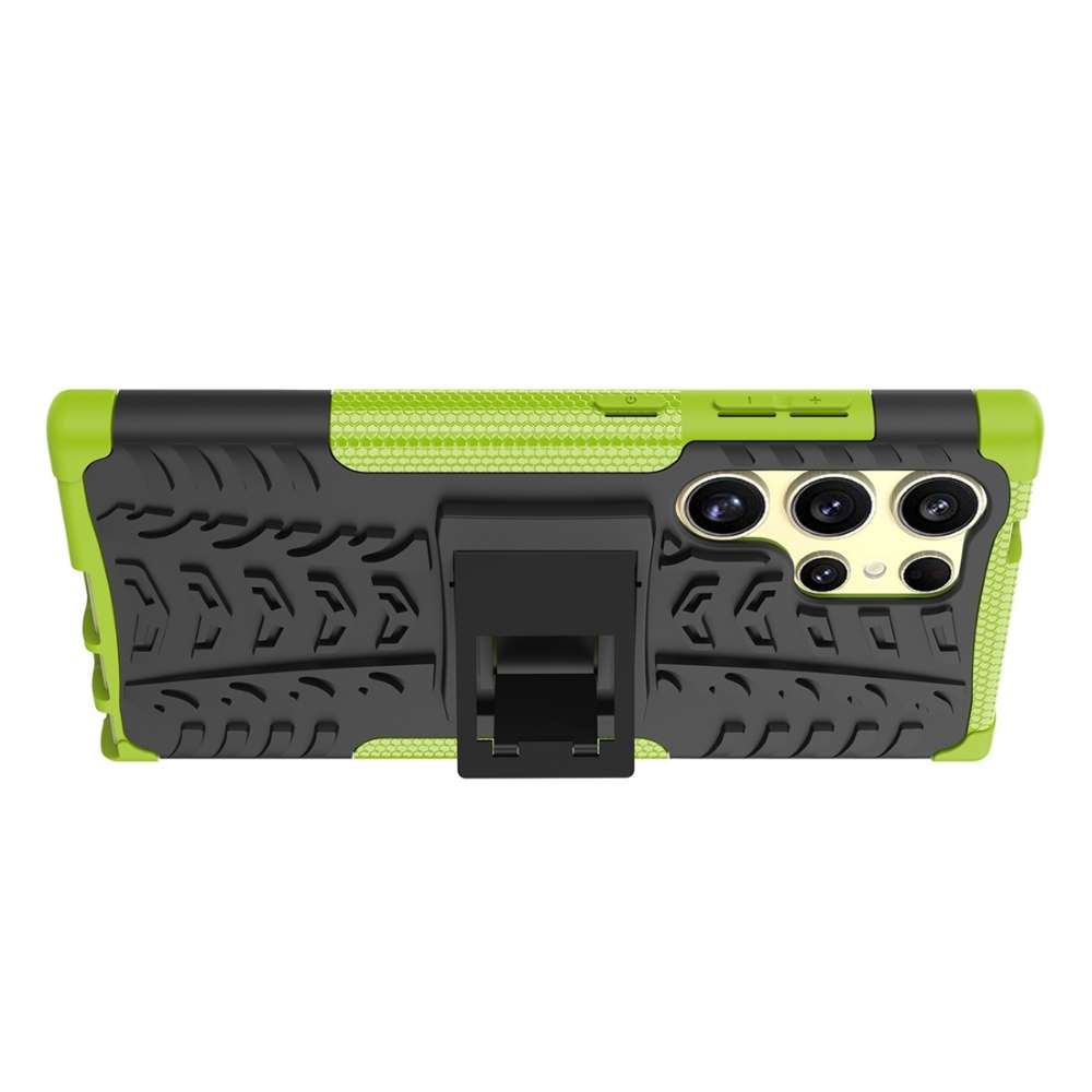 Outdoor Hülle für Samsung Galaxy S24 ULTRA Tire Rutschfest Stand PC TPU Case