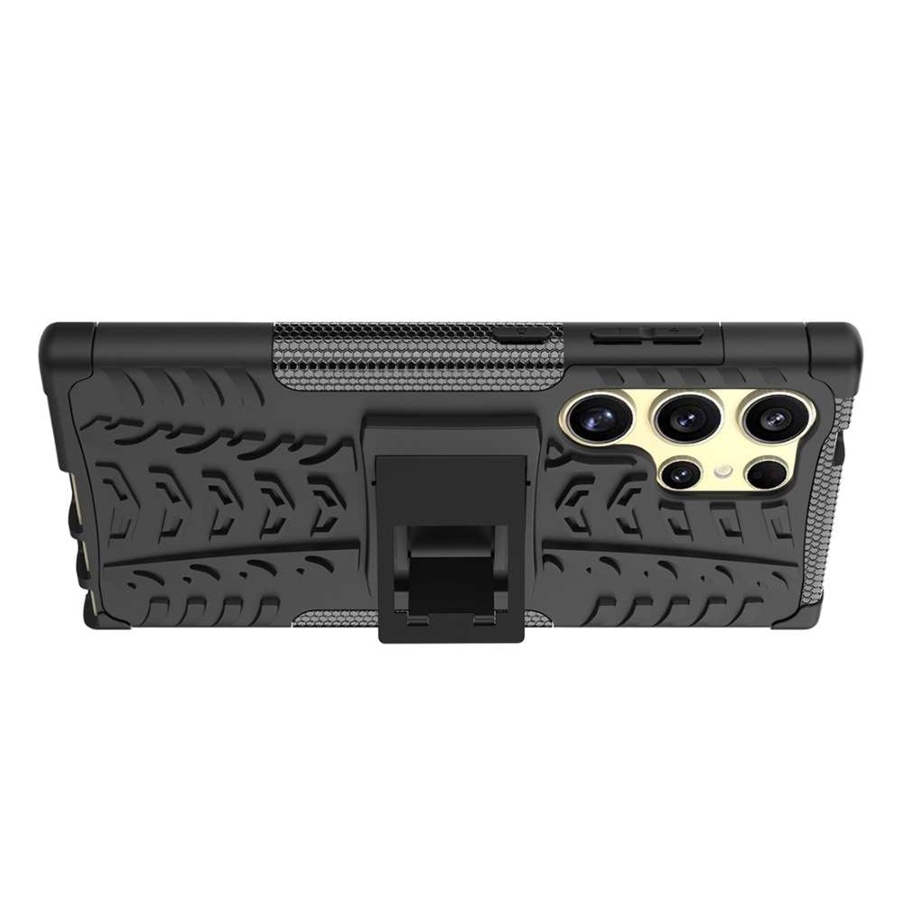 Outdoor Hülle für Samsung Galaxy S24 ULTRA Tire Rutschfest Stand PC TPU Case