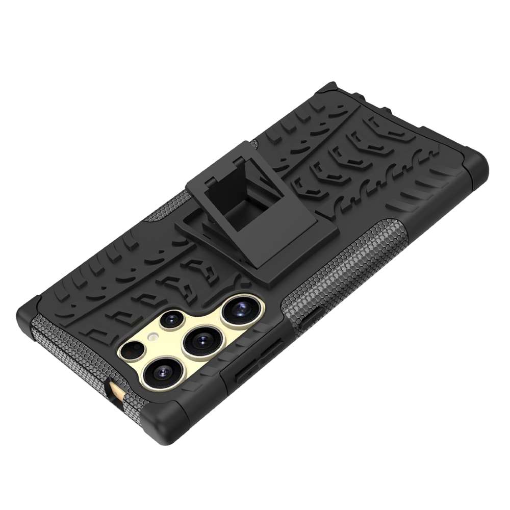 Outdoor Hülle für Samsung Galaxy S24 ULTRA Tire Rutschfest Stand PC TPU Case