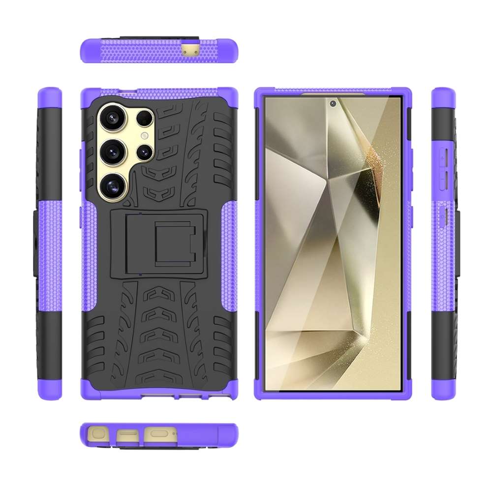 Outdoor Hülle für Samsung Galaxy S24 ULTRA Tire Rutschfest Stand PC TPU Case