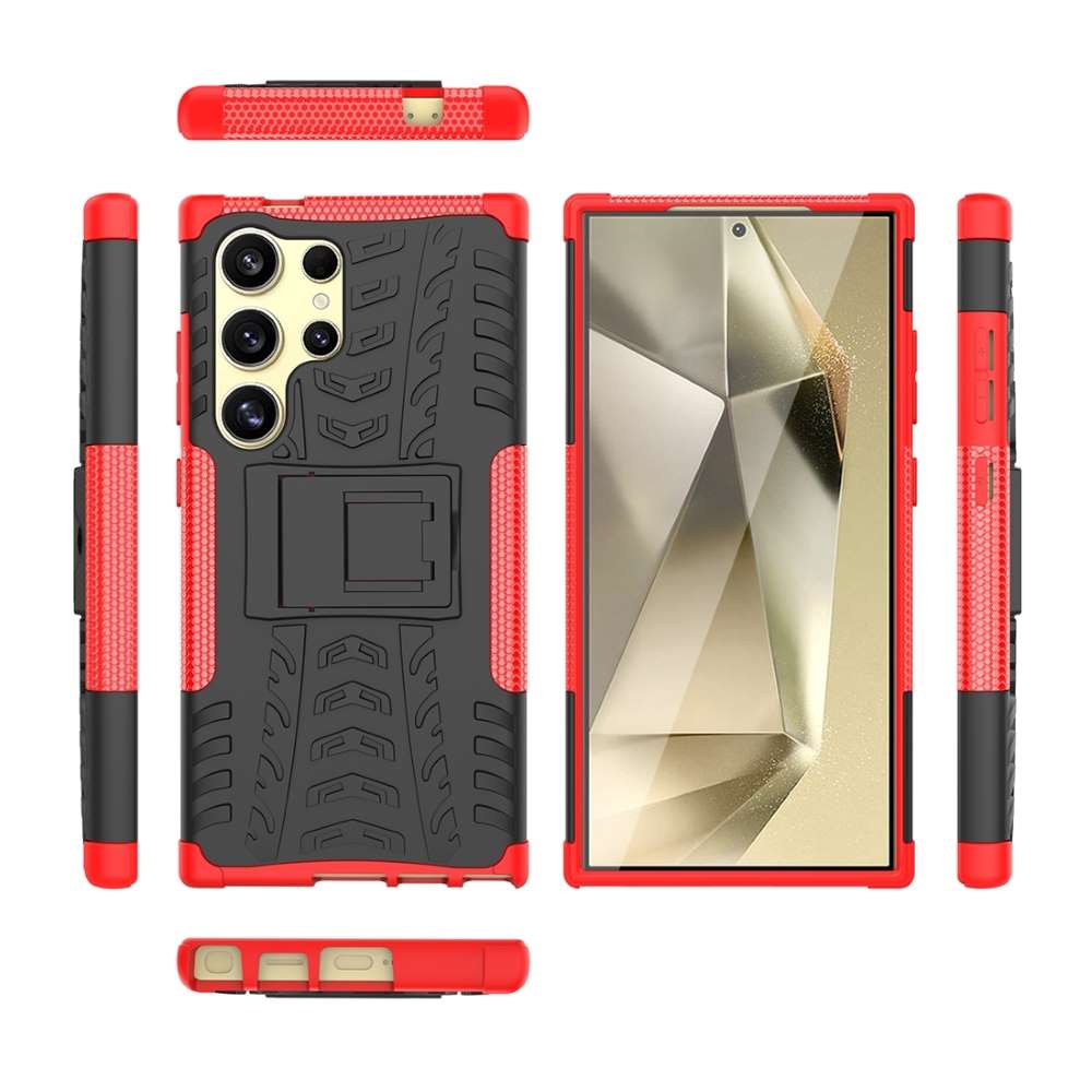 Outdoor Hülle für Samsung Galaxy S24 ULTRA Tire Rutschfest Stand PC TPU Case