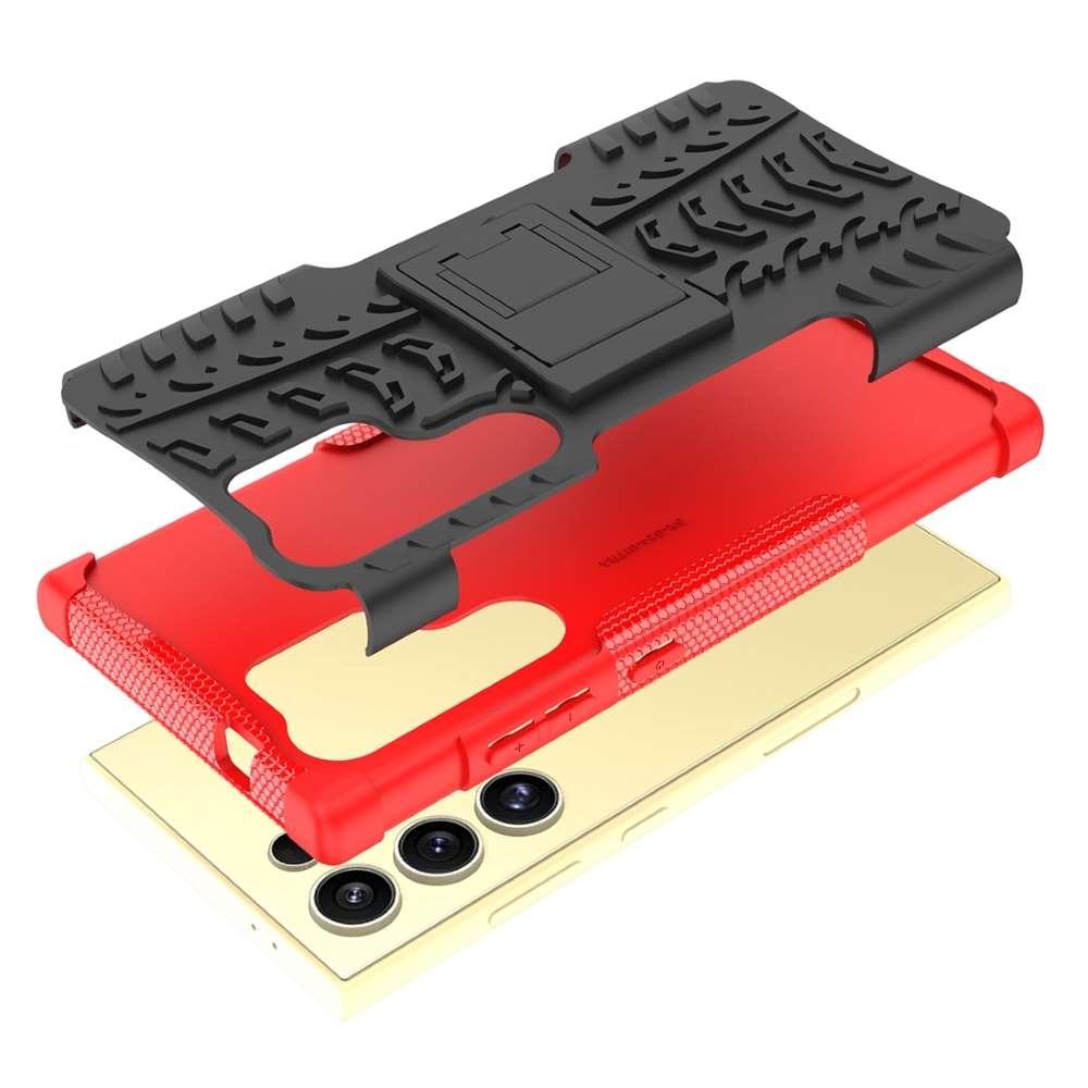 Outdoor Hülle für Samsung Galaxy S24 ULTRA Tire Rutschfest Stand PC TPU Case