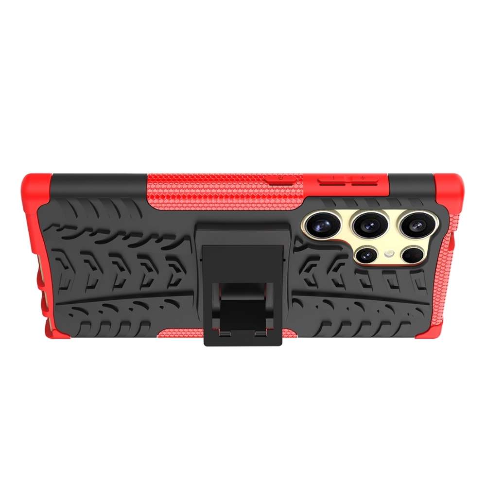 Outdoor Hülle für Samsung Galaxy S24 ULTRA Tire Rutschfest Stand PC TPU Case