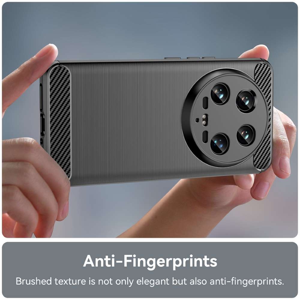 TPU Hülle für Xiaomi 14 Ultra Carbon Fiber Skin Brushed Schutzcover Soft Case