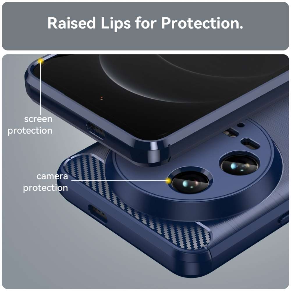 TPU Hülle für Xiaomi 14 Ultra Carbon Fiber Skin Brushed Schutzcover Soft Case