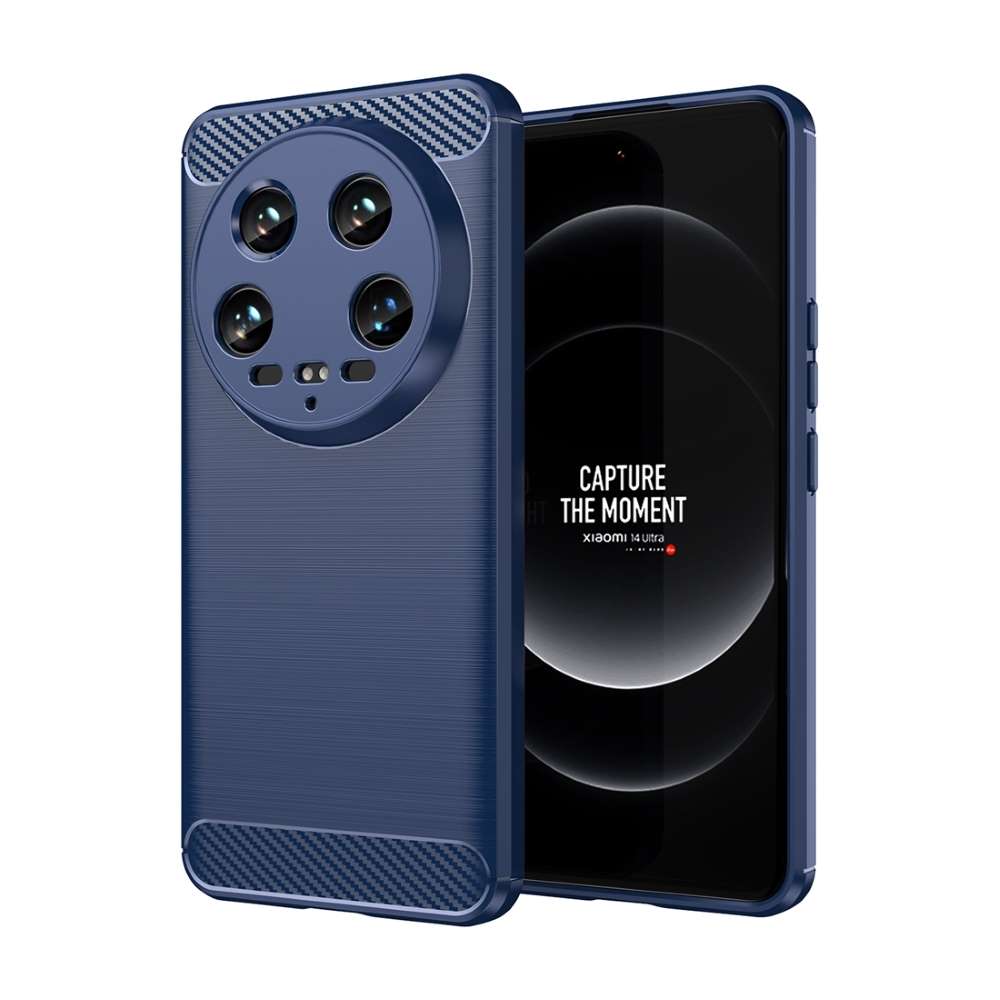 TPU Hülle für Xiaomi 14 Ultra Carbon Fiber Skin Brushed Schutzcover Soft Case