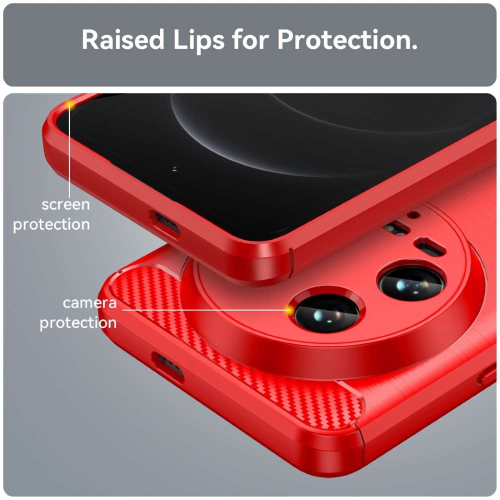 TPU Hülle für Xiaomi 14 Ultra Carbon Fiber Skin Brushed Schutzcover Soft Case