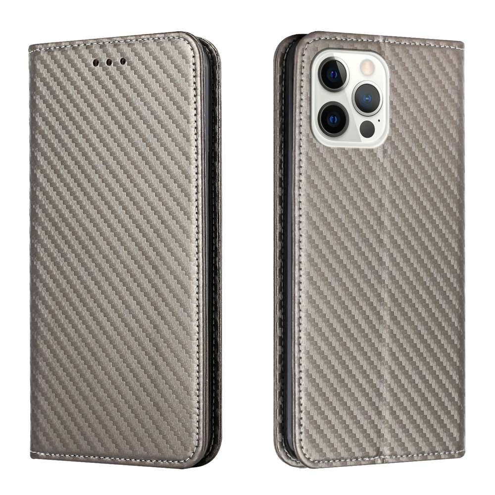 Handy Tasche für Apple iPhone 16 PRO MAX Carbon Fiber Wallet Hülle Magnet Etui