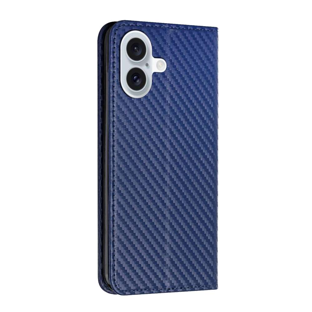 Handy Tasche für Apple iPhone 16 Carbon Fiber Wallet Hülle Magnet Klapp Etui