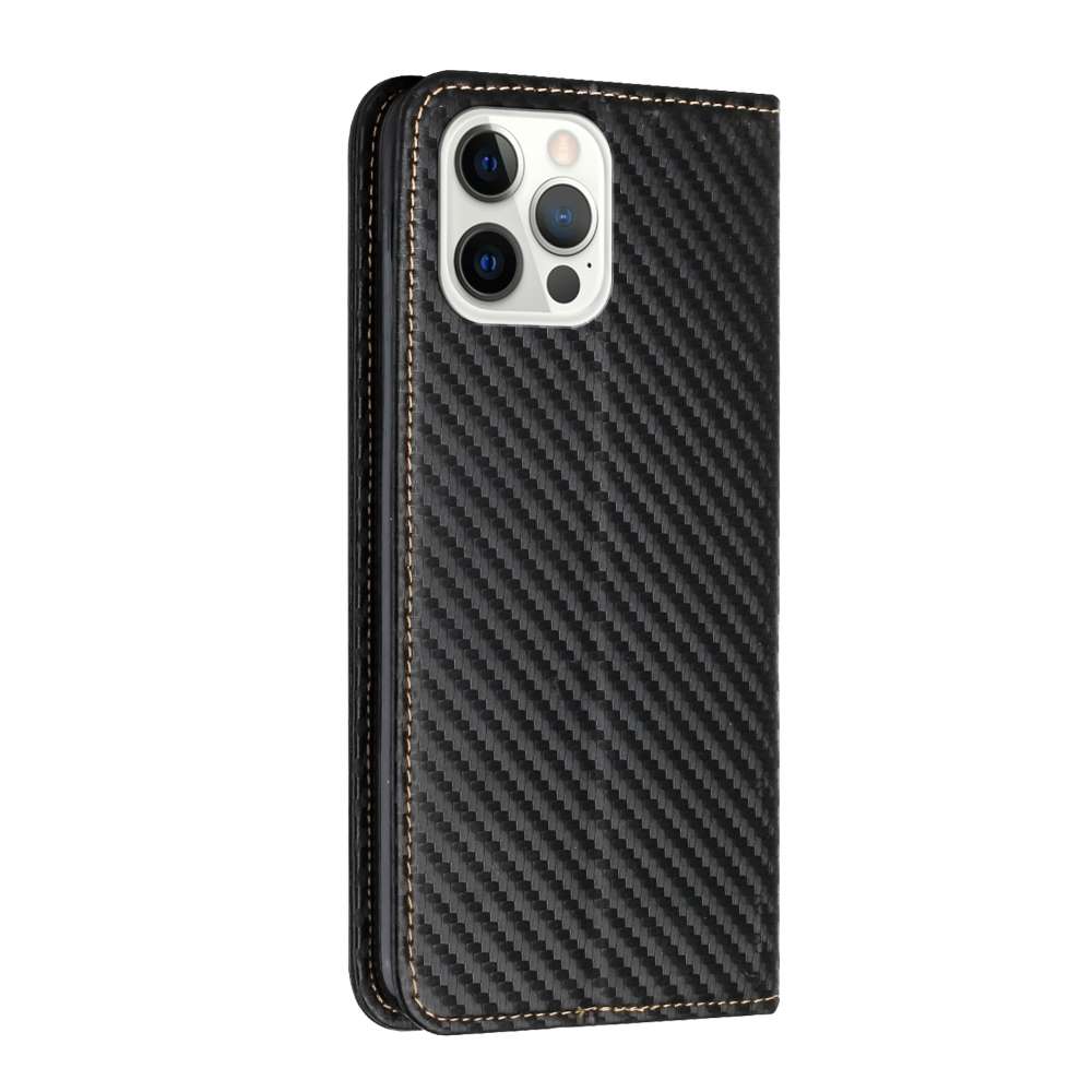 Handy Tasche für Apple iPhone 15 PRO MAX Carbon Fiber Wallet Hülle Magnet Etui