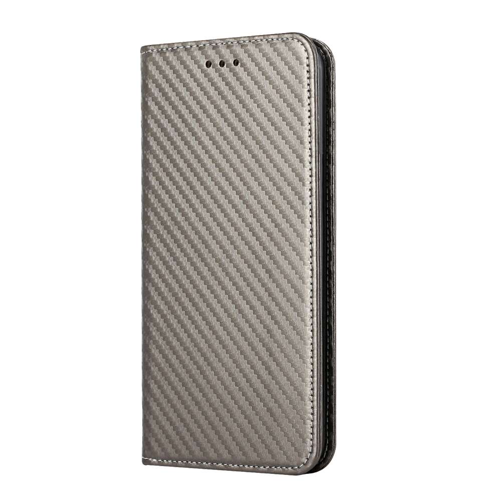 Handy Tasche für Apple iPhone 15 Carbon Fiber Wallet Hülle Magnet Klapp Etui