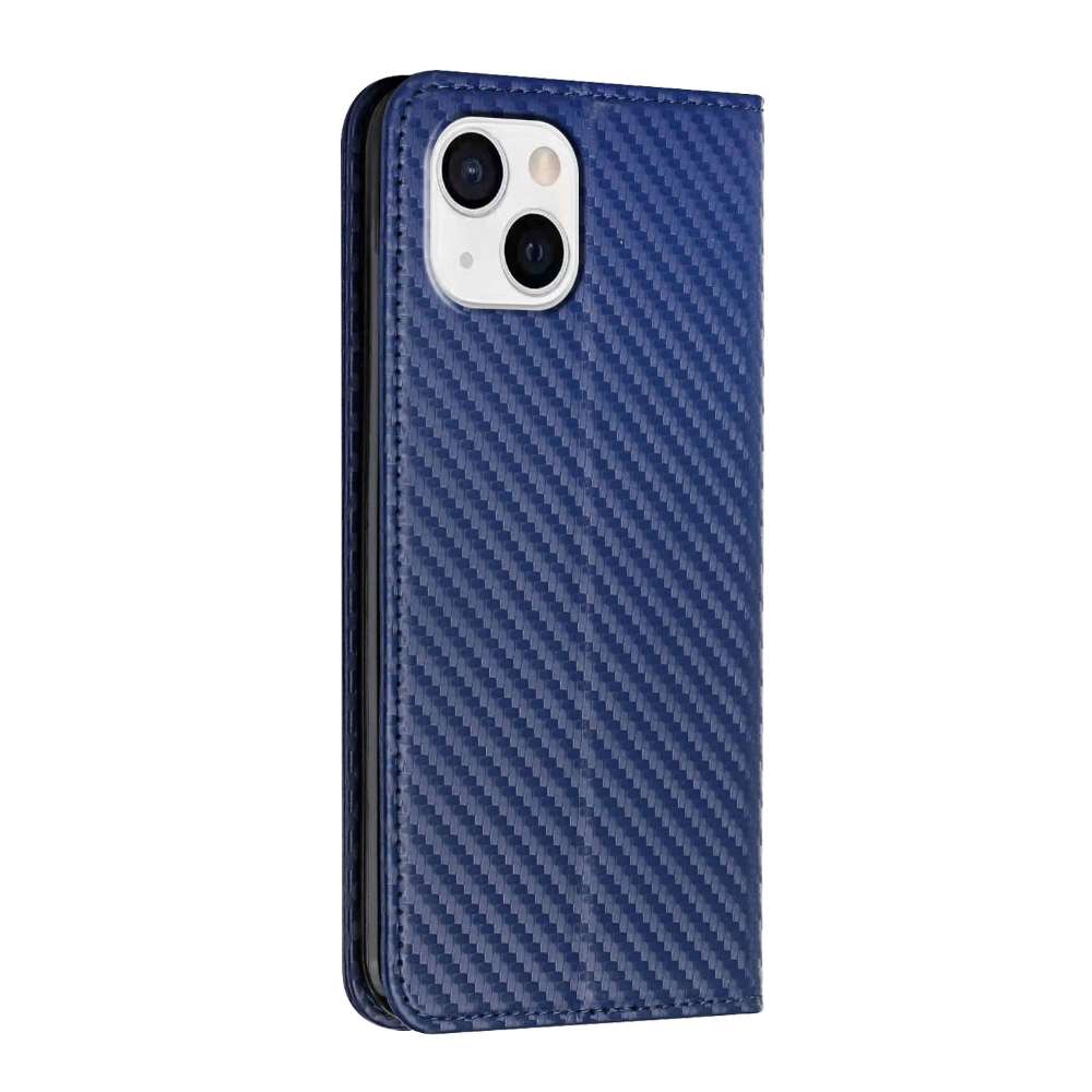 Handy Tasche für Apple iPhone 15 Carbon Fiber Wallet Hülle Magnet Klapp Etui