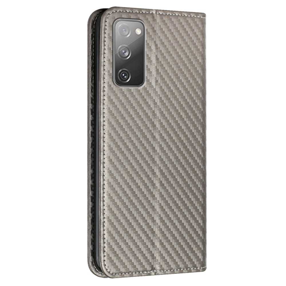 Wallet Case für SAMSUNG GALAXY S20 FE Carbon Fiber Optik Etui Handy Tasche Hülle