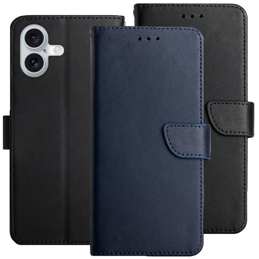 Handy Tasche für Apple iPhone 16 Echt Leder Klappetui Schutzhülle Wallet Magnet