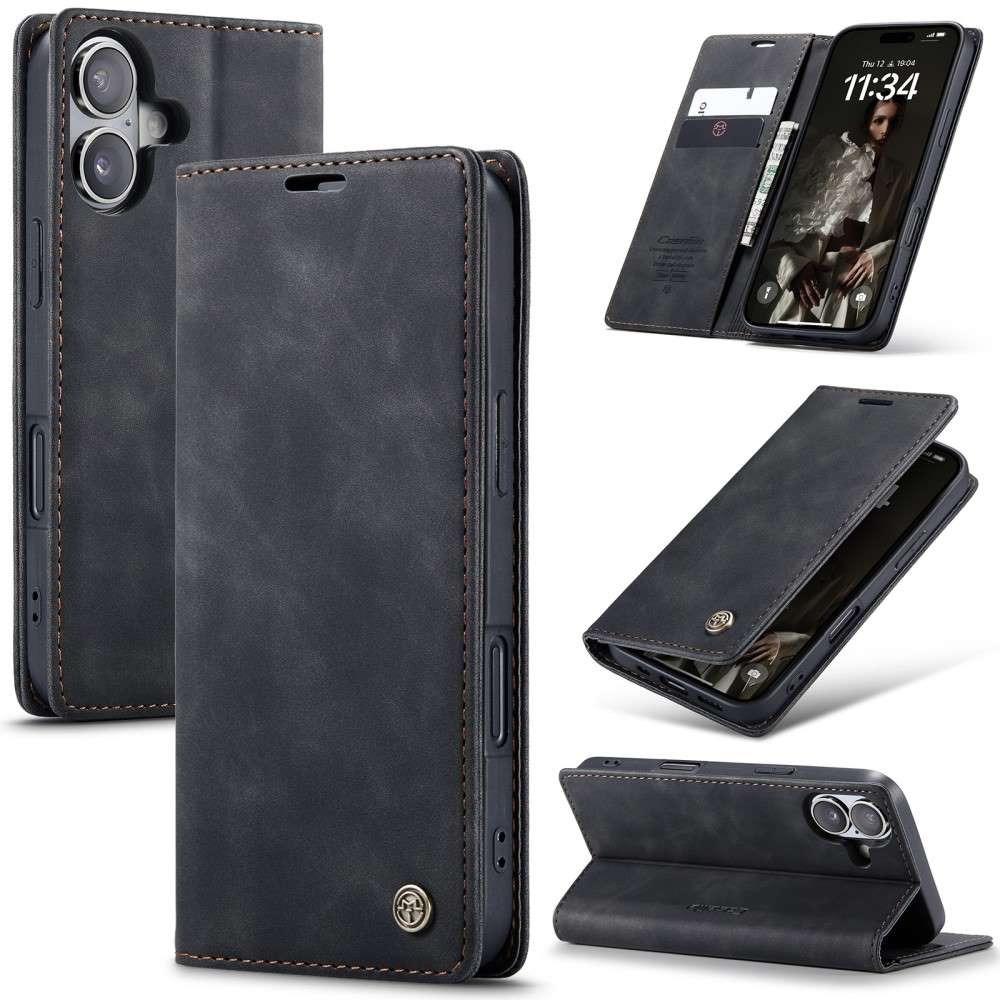 CASEME Handy Tasche für Apple iPhone 16 Wallet 013 Series Klapp Hülle Business
