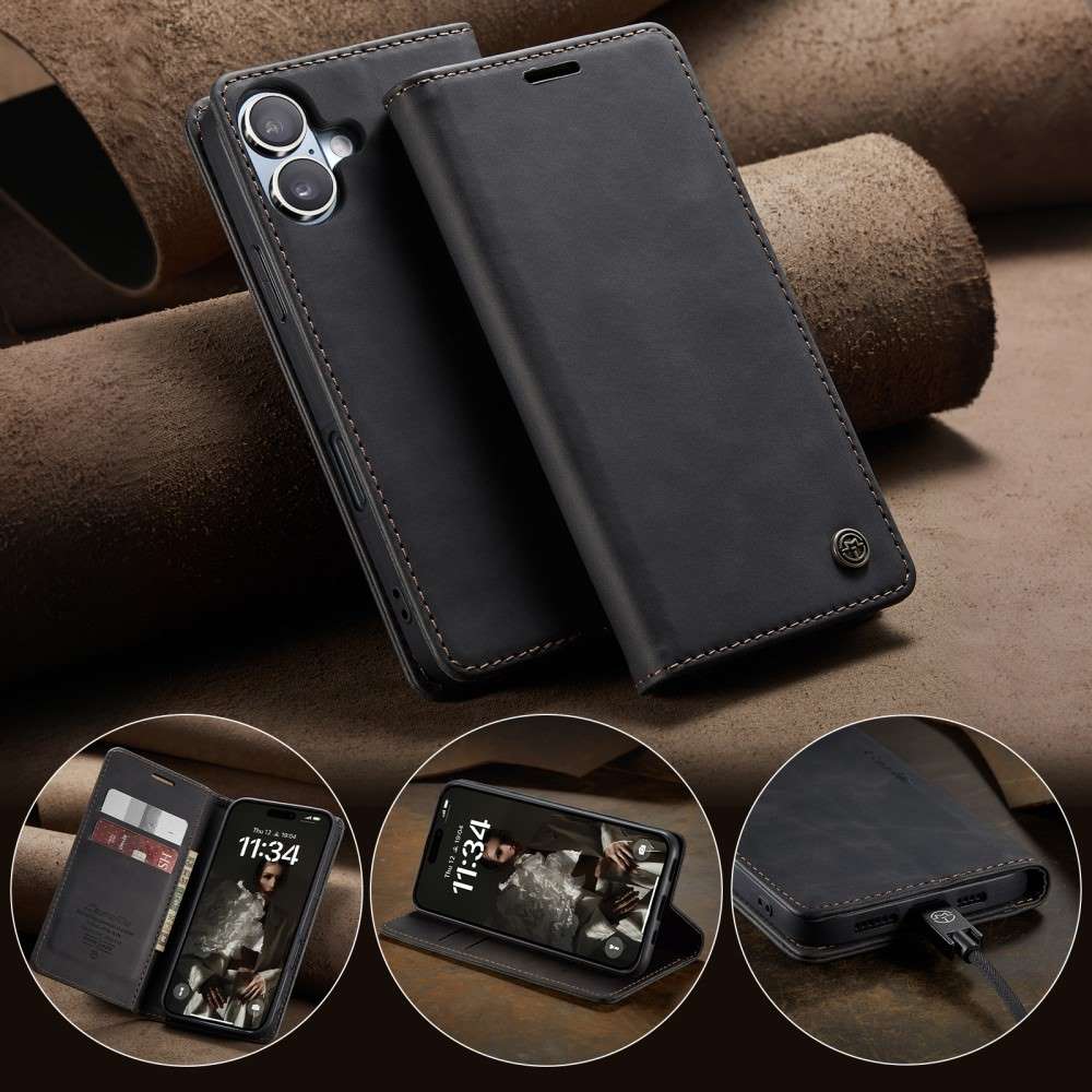 CASEME Handy Tasche für Apple iPhone 16 Wallet 013 Series Klapp Hülle Business