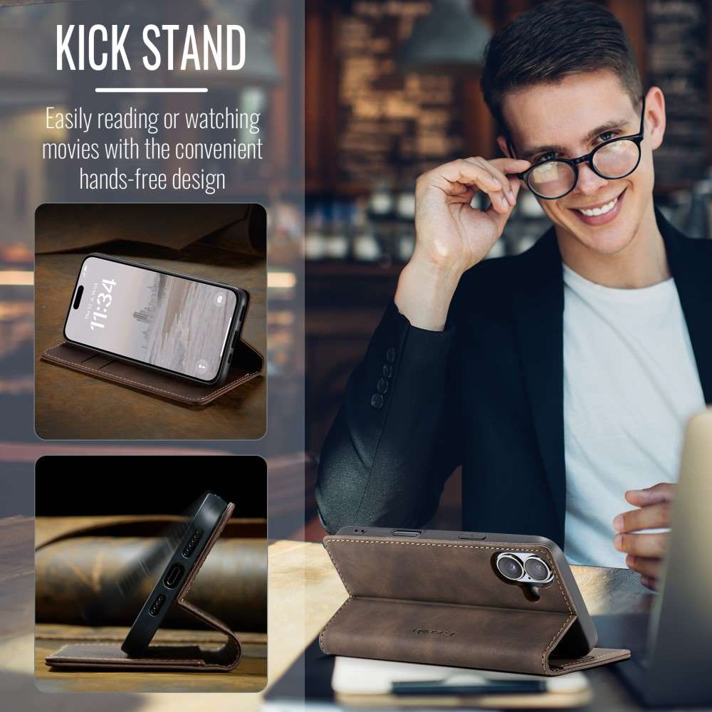 CASEME Handy Tasche für Apple iPhone 16 Wallet 013 Series Klapp Hülle Business