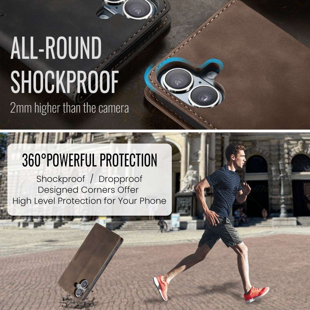 CASEME Handy Tasche für Apple iPhone 16 Wallet 013 Series Klapp Hülle Business