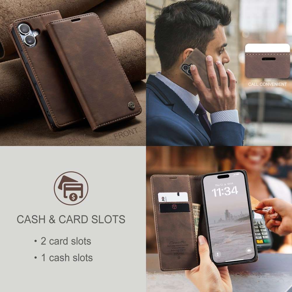 CASEME Handy Tasche für Apple iPhone 16 Wallet 013 Series Klapp Hülle Business