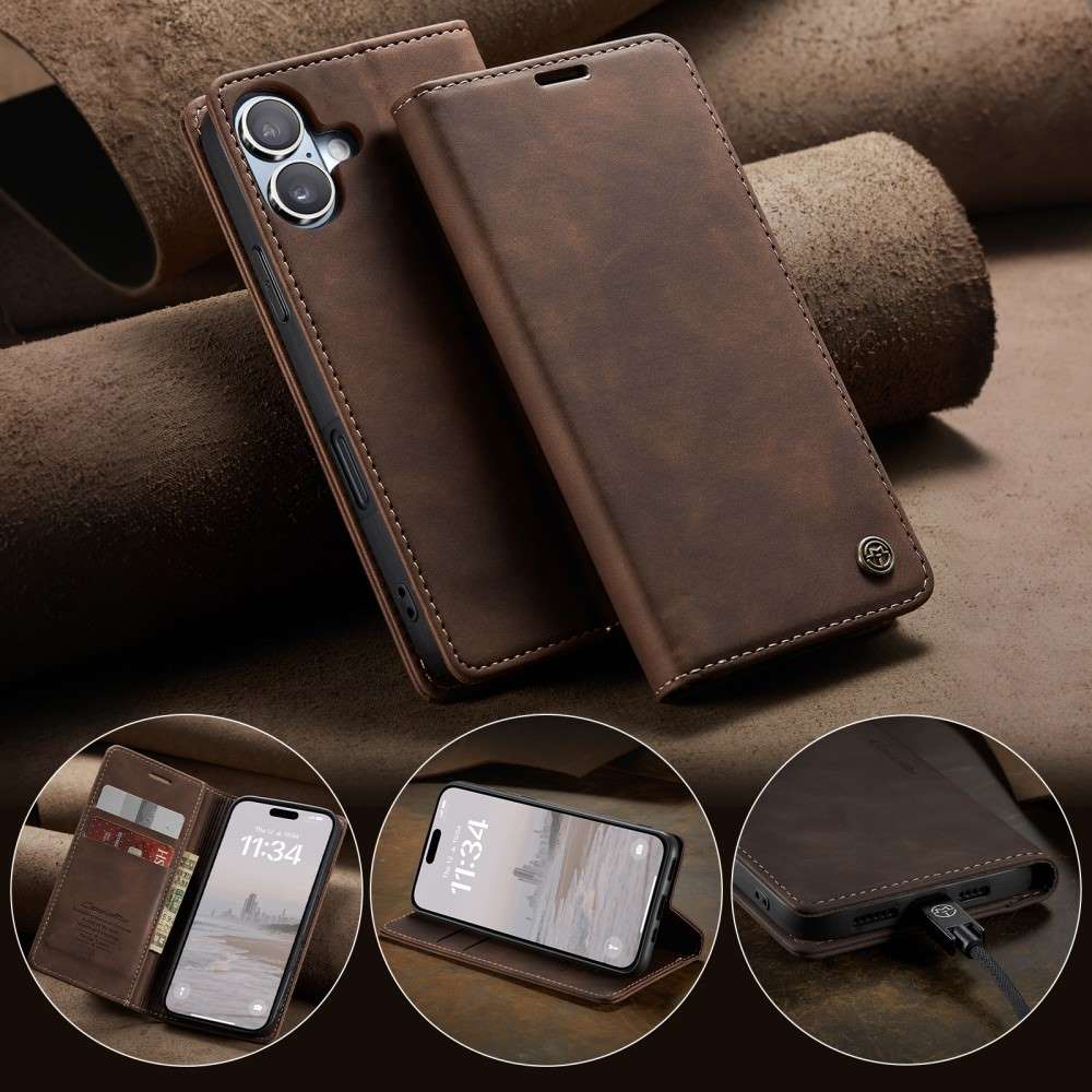 CASEME Handy Tasche für Apple iPhone 16 Wallet 013 Series Klapp Hülle Business