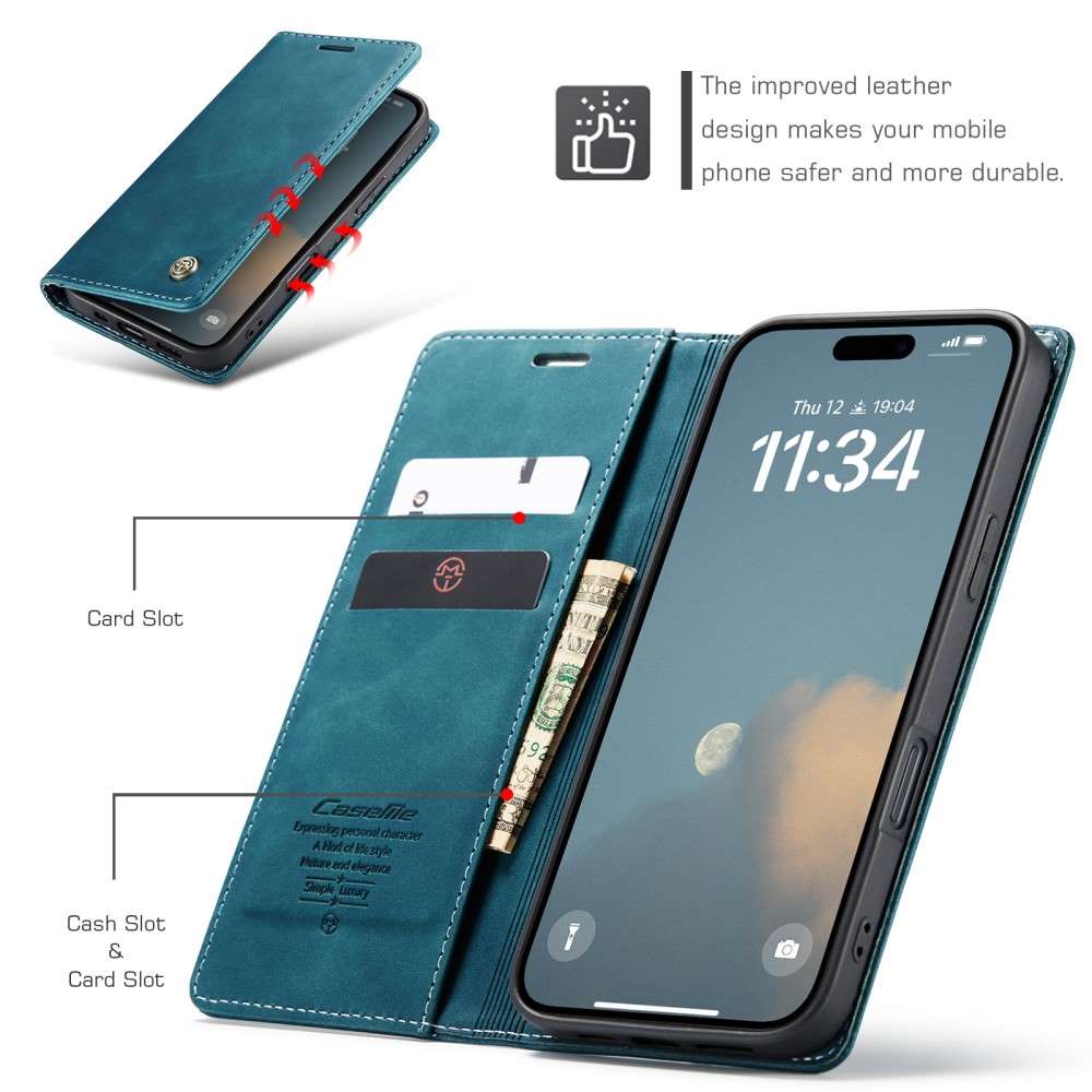 CASEME Handy Tasche für Apple iPhone 16 Wallet 013 Series Klapp Hülle Business