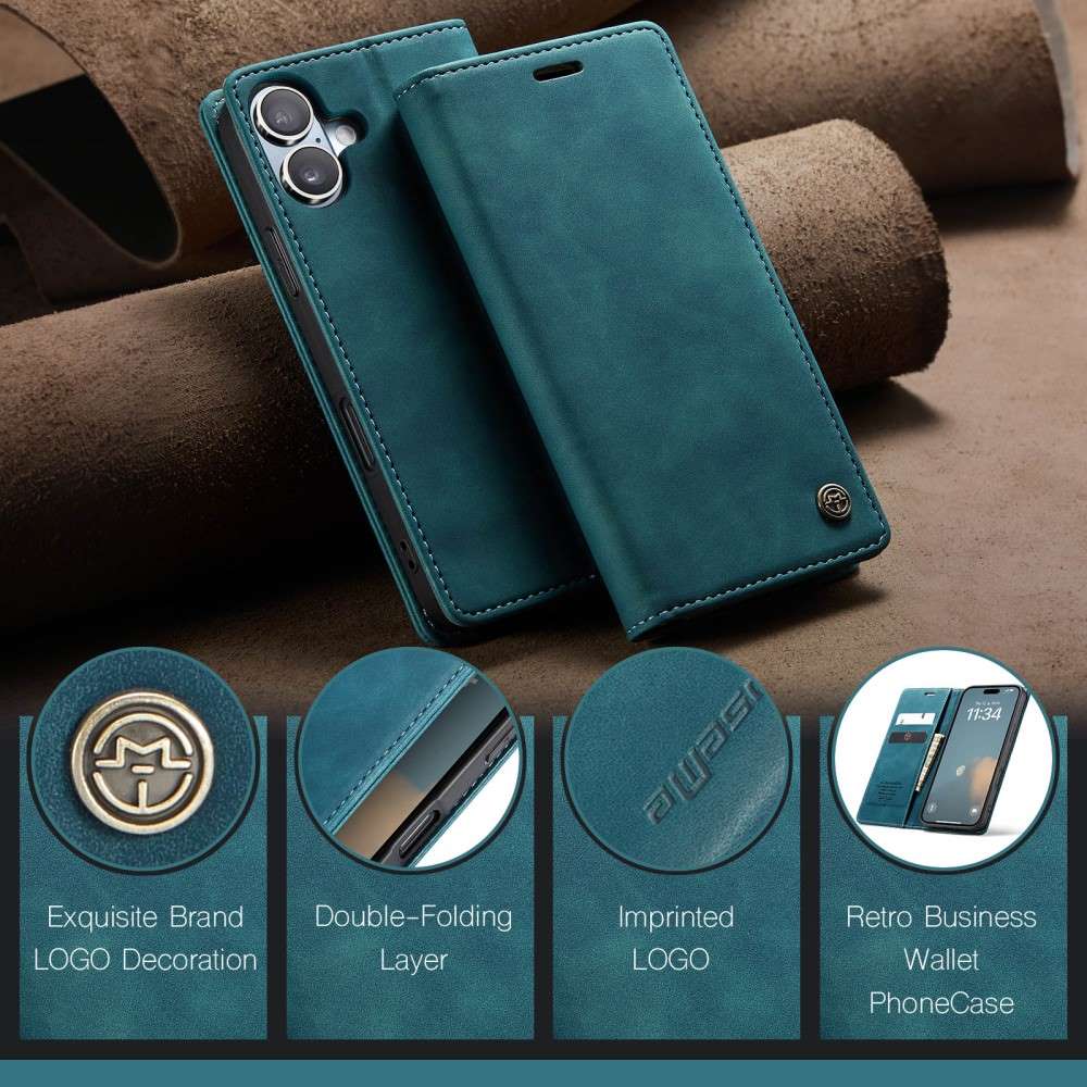 CASEME Handy Tasche für Apple iPhone 16 Wallet 013 Series Klapp Hülle Business