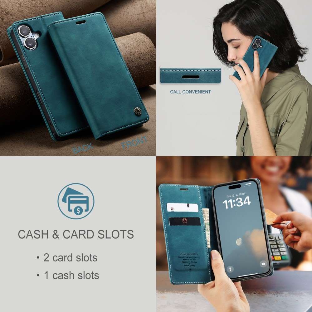 CASEME Handy Tasche für Apple iPhone 16 Wallet 013 Series Klapp Hülle Business
