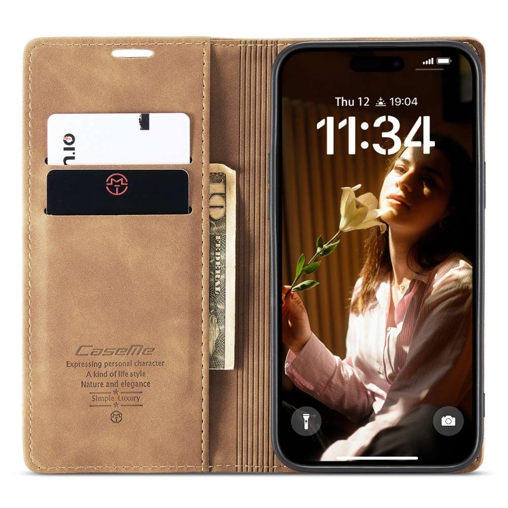 CASEME Handy Tasche für Apple iPhone 16 Wallet 013 Series Klapp Hülle Business