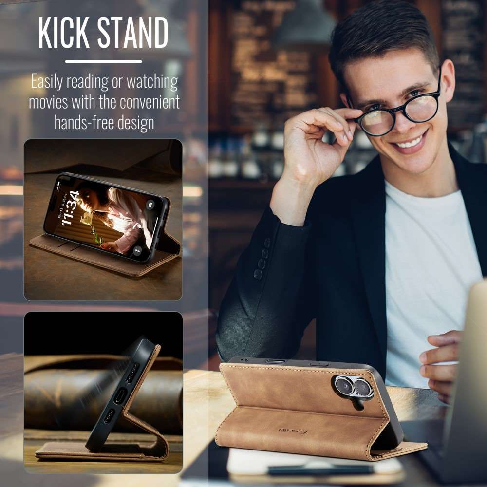 CASEME Handy Tasche für Apple iPhone 16 Wallet 013 Series Klapp Hülle Business