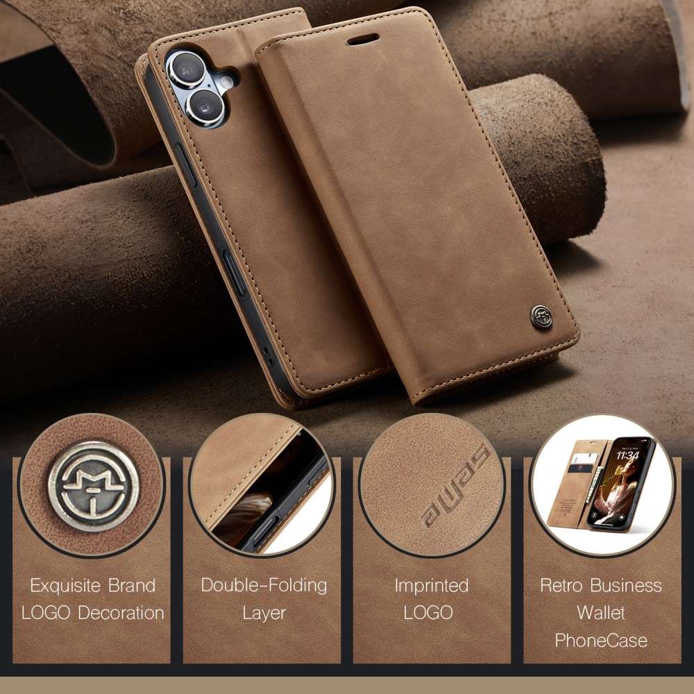 CASEME Handy Tasche für Apple iPhone 16 Wallet 013 Series Klapp Hülle Business