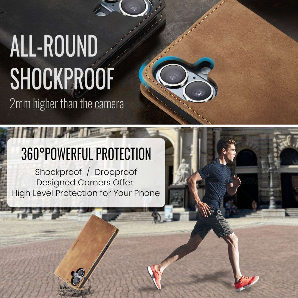 CASEME Handy Tasche für Apple iPhone 16 Wallet 013 Series Klapp Hülle Business