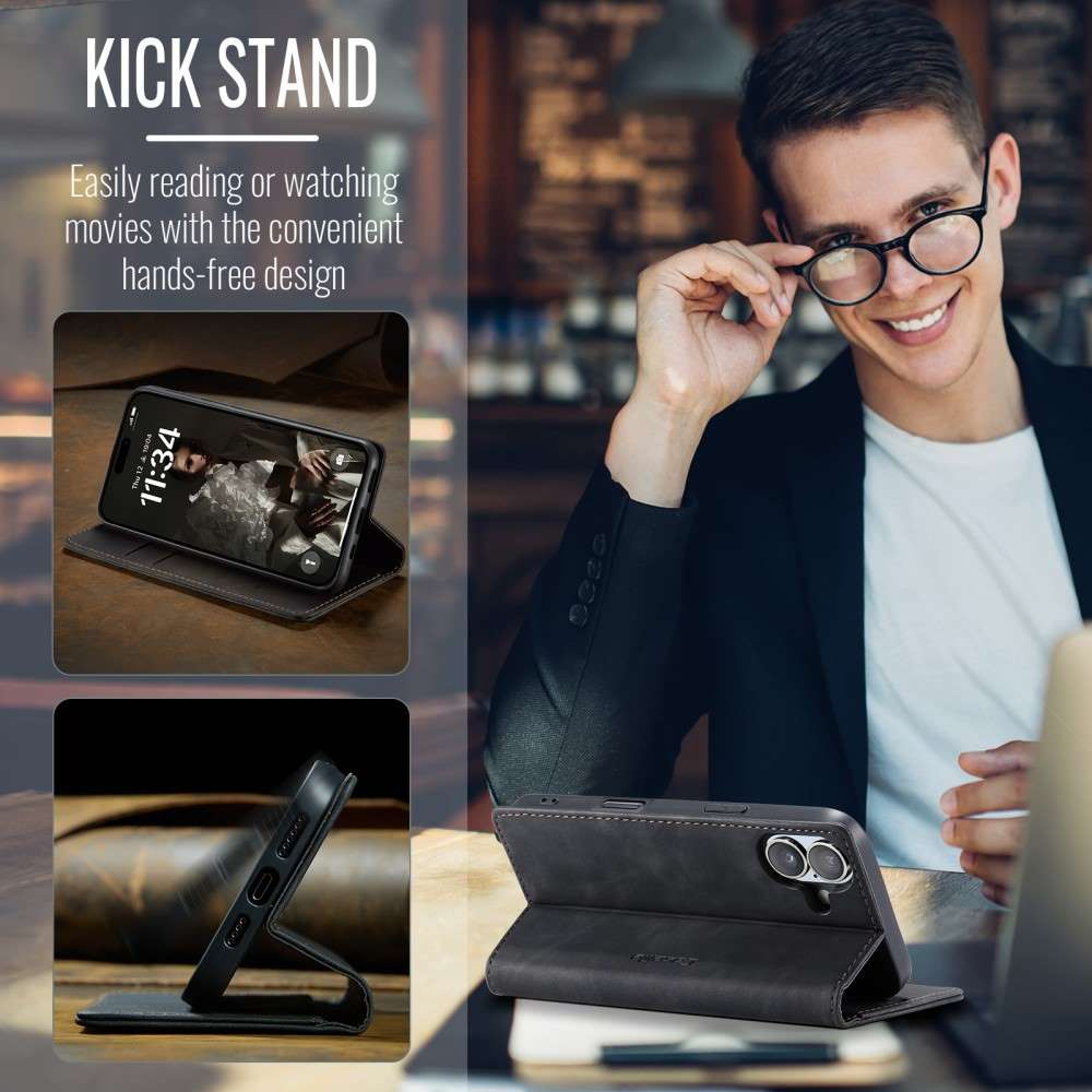 CASEME Handy Tasche für Apple iPhone 16 Wallet 013 Series Klapp Hülle Business