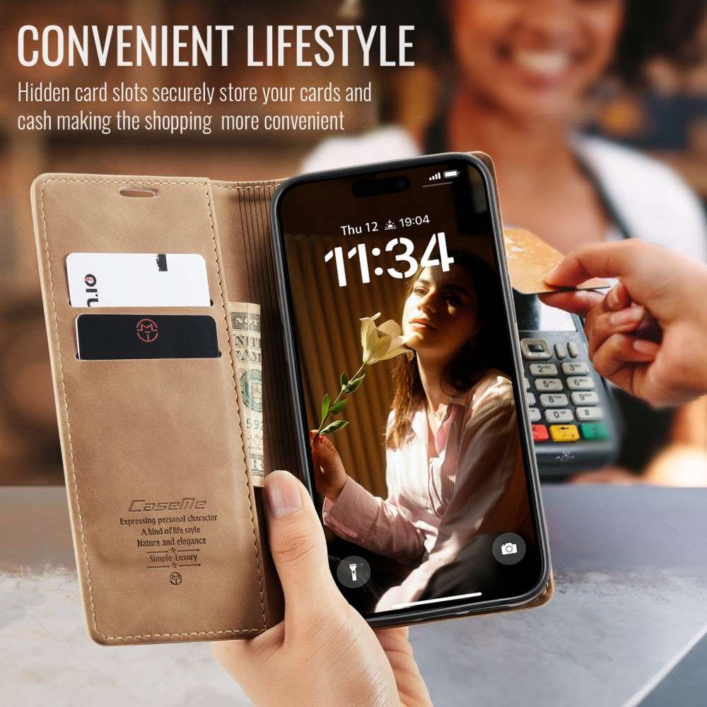 CASEME Handy Tasche für Apple iPhone 16 Wallet 013 Series Klapp Hülle Business