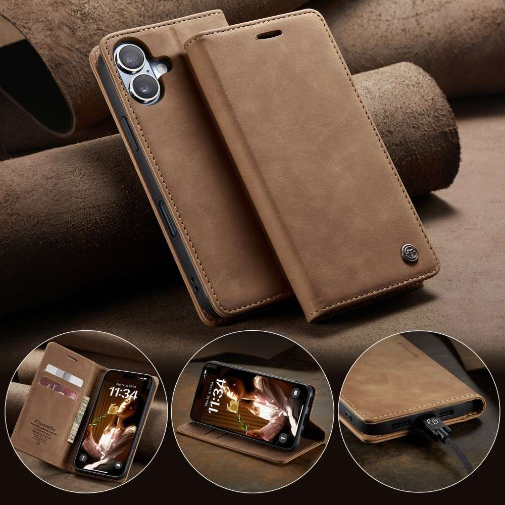 CASEME Handy Tasche für Apple iPhone 16 Wallet 013 Series Klapp Hülle Business