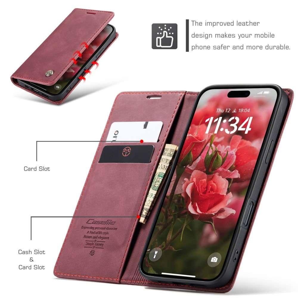 CASEME Handy Tasche für Apple iPhone 16 Wallet 013 Series Klapp Hülle Business