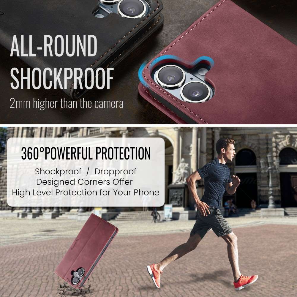 CASEME Handy Tasche für Apple iPhone 16 Wallet 013 Series Klapp Hülle Business
