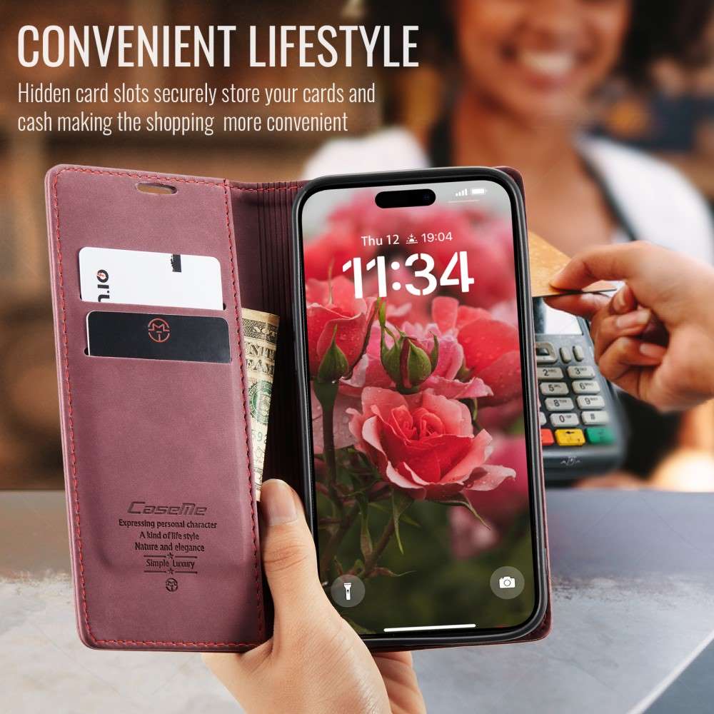CASEME Handy Tasche für Apple iPhone 16 Wallet 013 Series Klapp Hülle Business