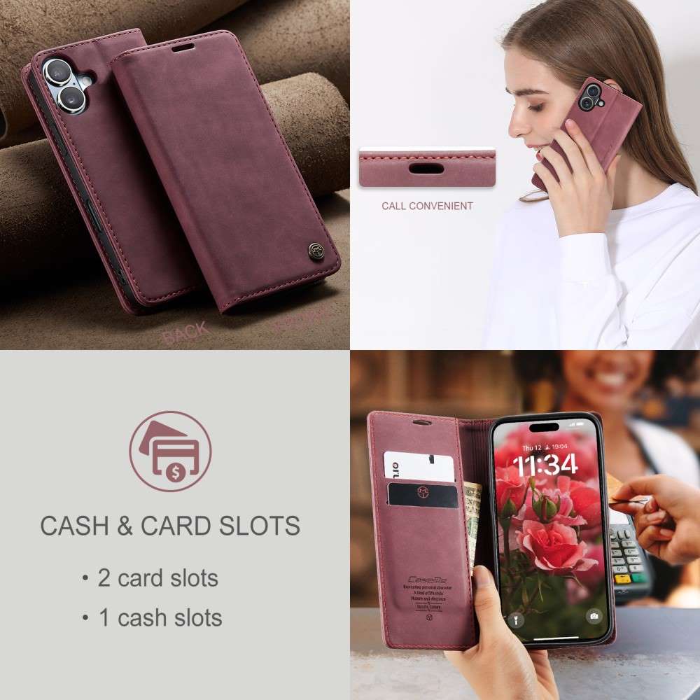CASEME Handy Tasche für Apple iPhone 16 Wallet 013 Series Klapp Hülle Business