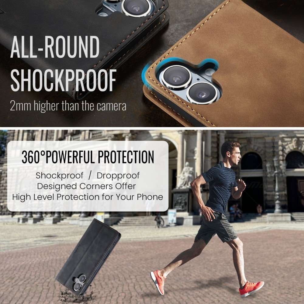 CASEME Handy Tasche für Apple iPhone 16 Wallet 013 Series Klapp Hülle Business