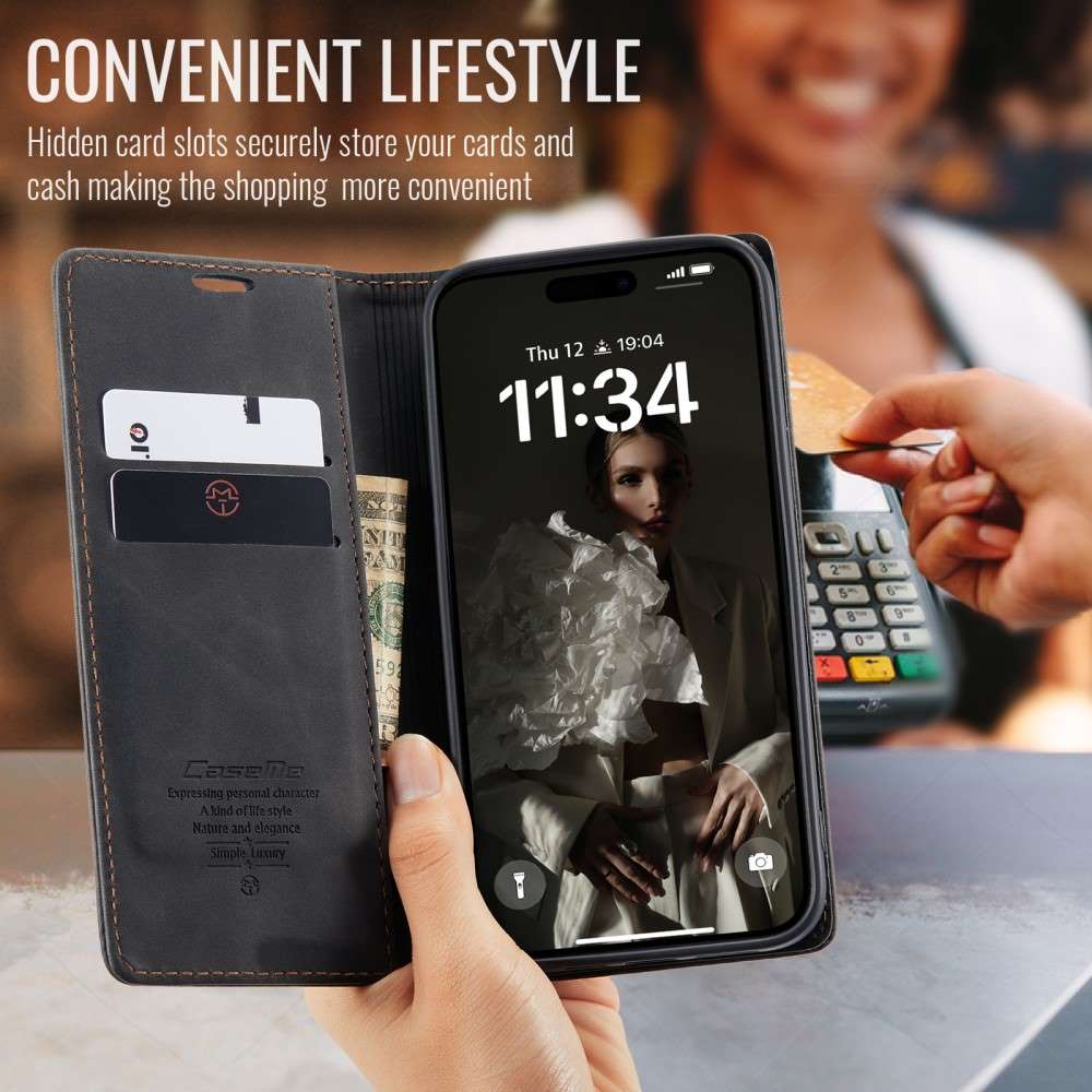 CASEME Handy Tasche für Apple iPhone 16 Wallet 013 Series Klapp Hülle Business