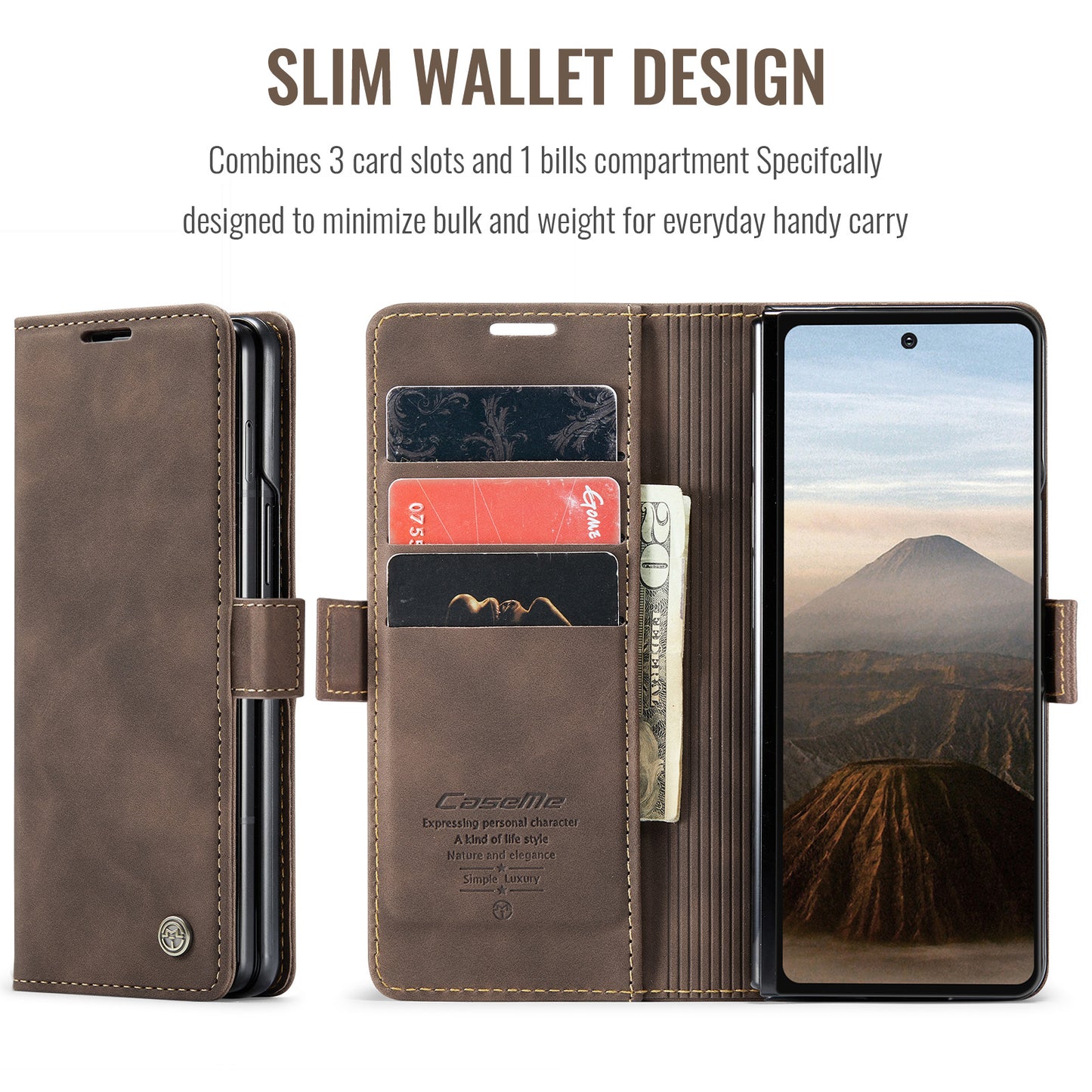 CASEME Handy Tasche für Samsung Galaxy Z Fold7 Wallet 013 Series Hülle Etui