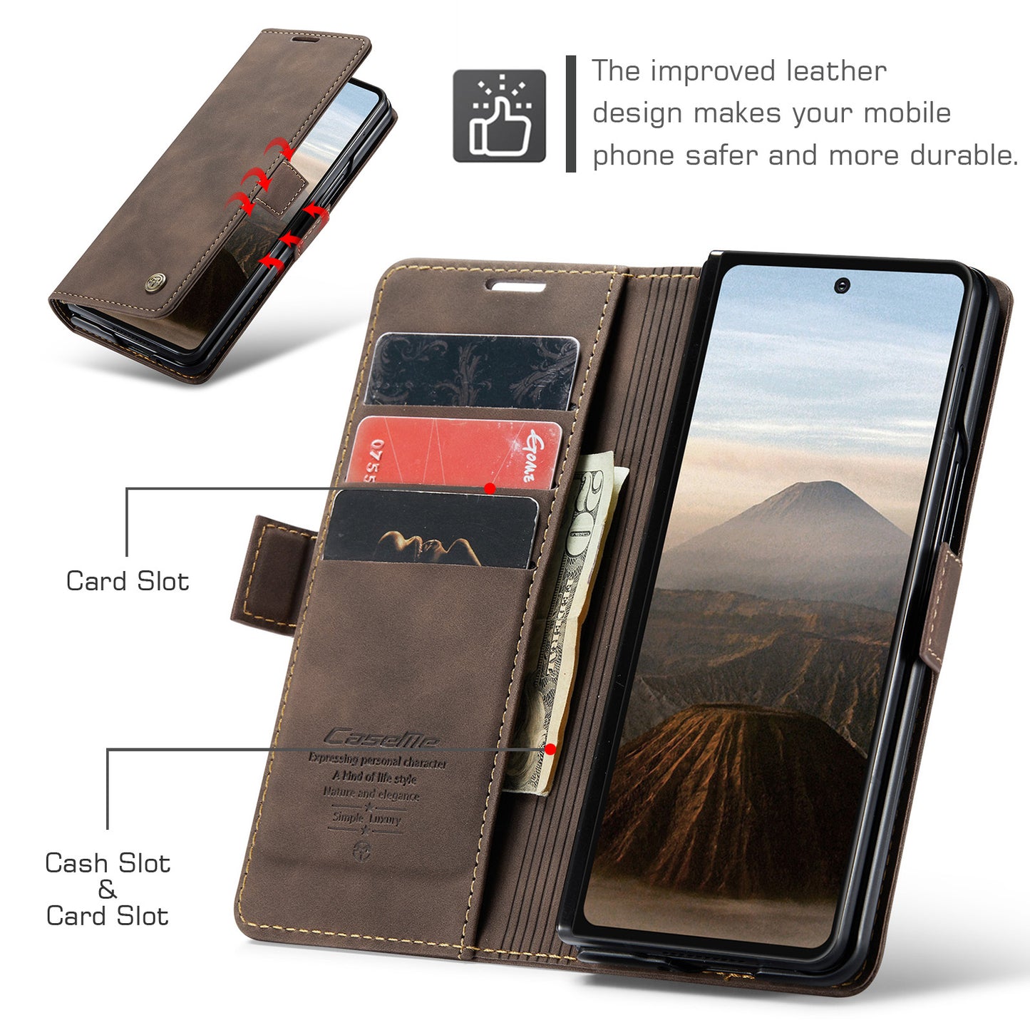 CASEME Handy Tasche für Samsung Galaxy Z Fold7 Wallet 013 Series Hülle Etui