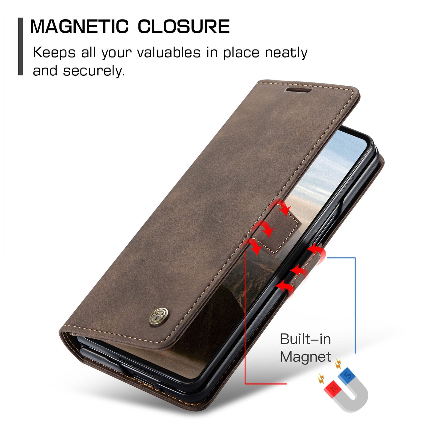 CASEME Handy Tasche für Samsung Galaxy Z Fold7 Wallet 013 Series Hülle Etui