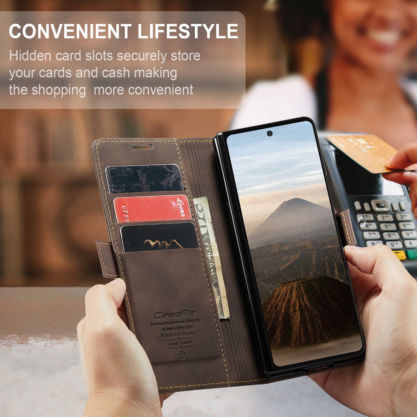 CASEME Handy Tasche für Samsung Galaxy Z Fold7 Wallet 013 Series Hülle Etui