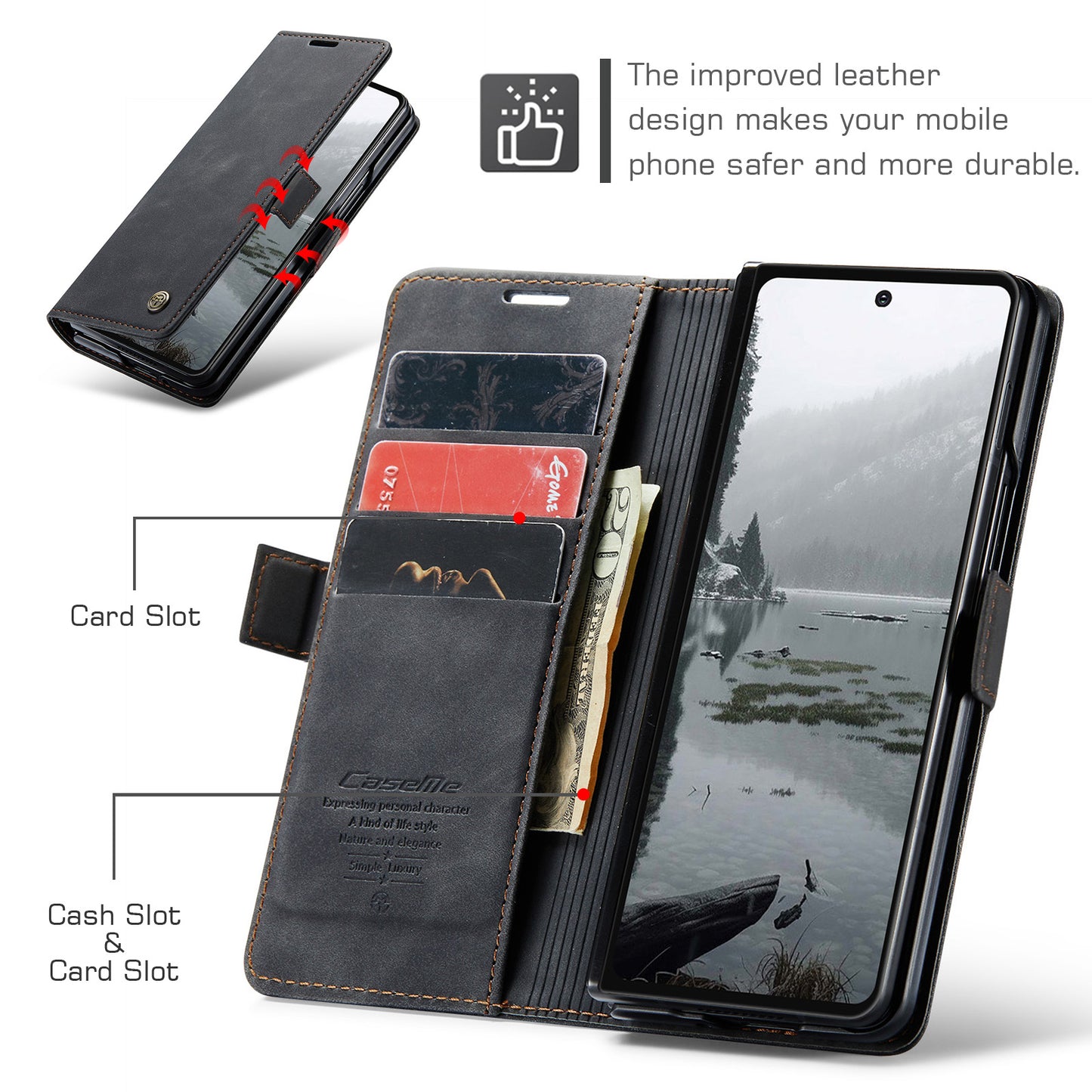 CASEME Handy Tasche für Samsung Galaxy Z Fold7 Wallet 013 Series Hülle Etui