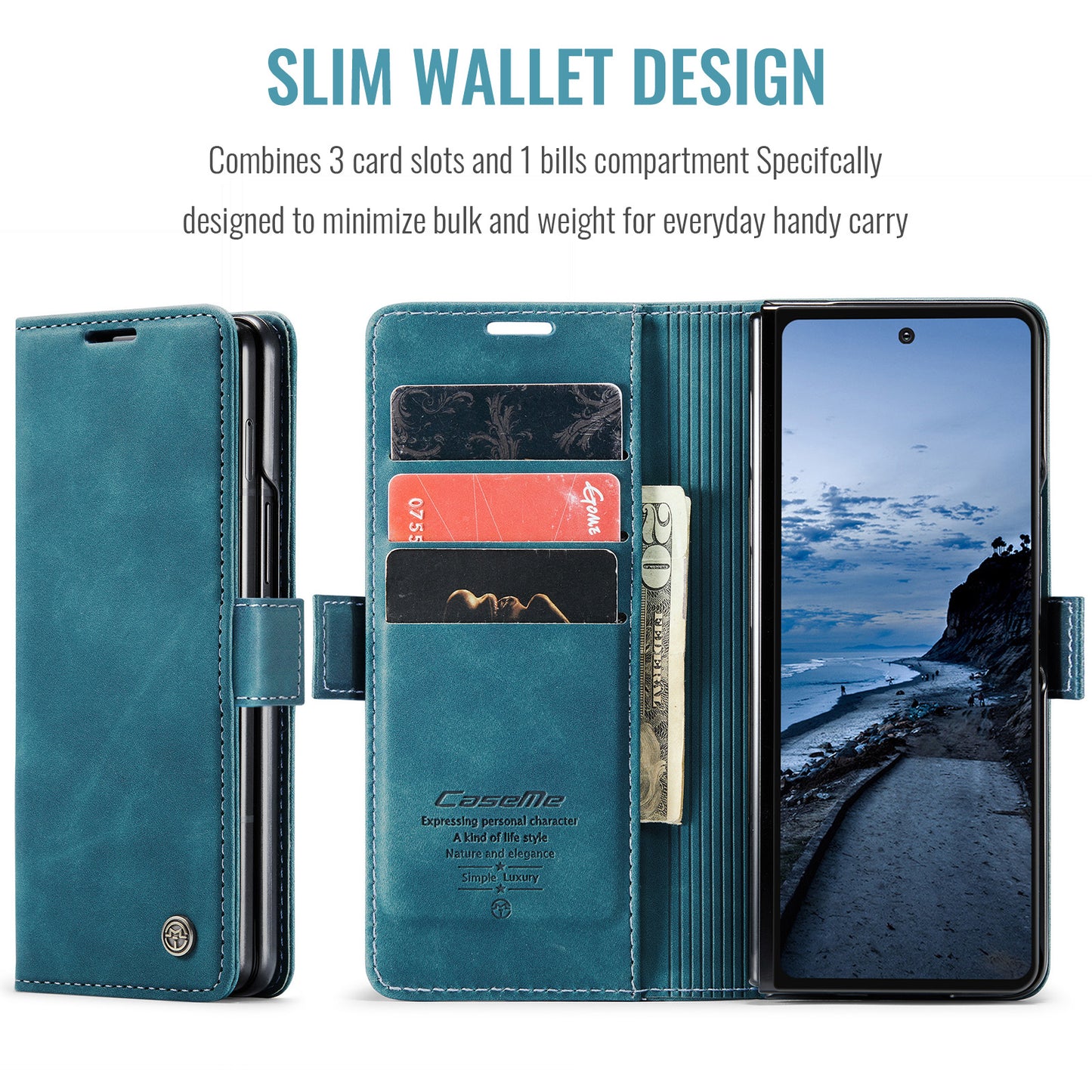 CASEME Handy Tasche für Samsung Galaxy Z Fold7 Wallet 013 Series Hülle Etui