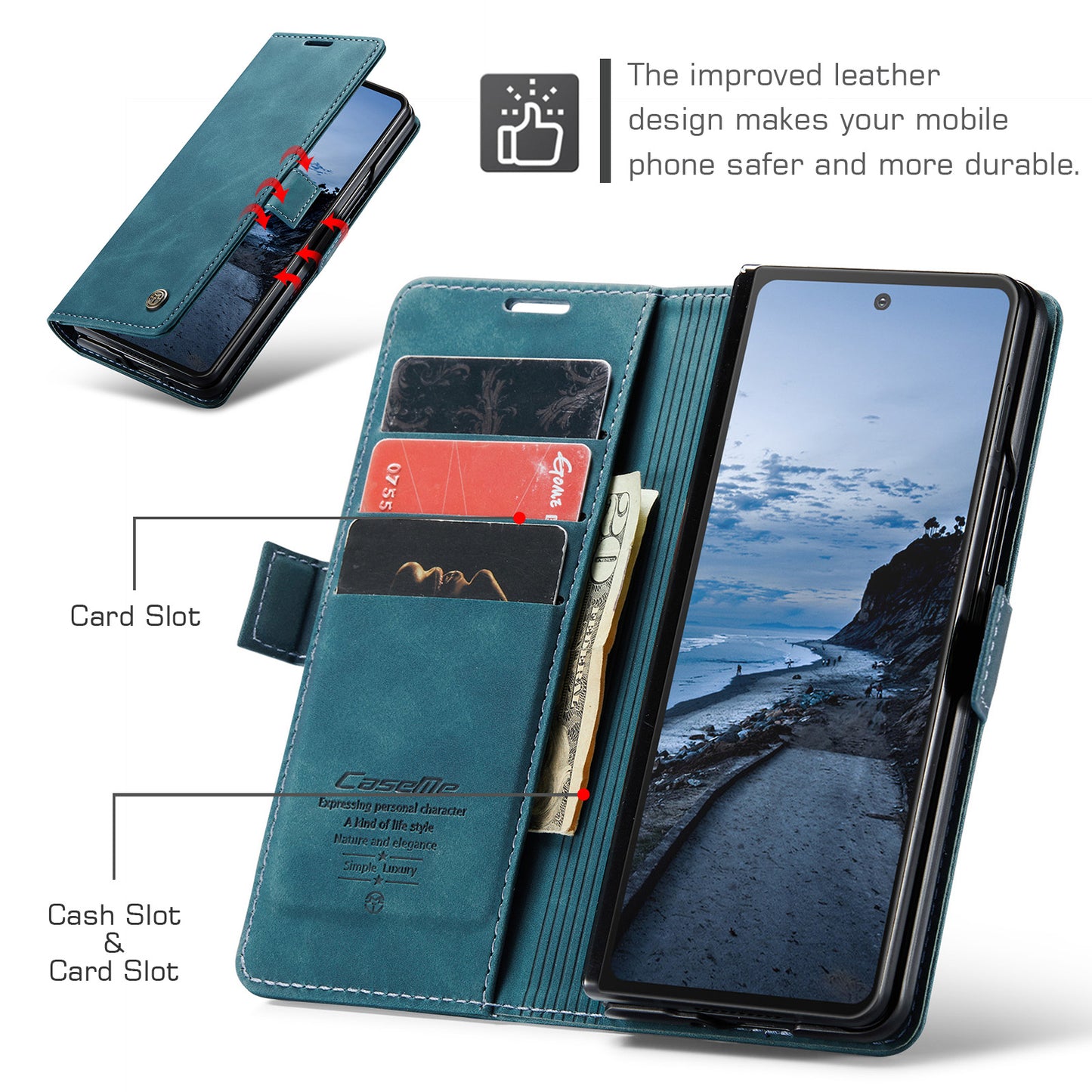 CASEME Handy Tasche für Samsung Galaxy Z Fold7 Wallet 013 Series Hülle Etui