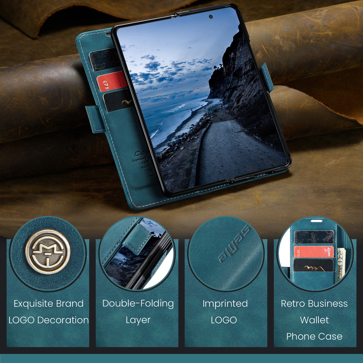 CASEME Handy Tasche für Samsung Galaxy Z Fold7 Wallet 013 Series Hülle Etui