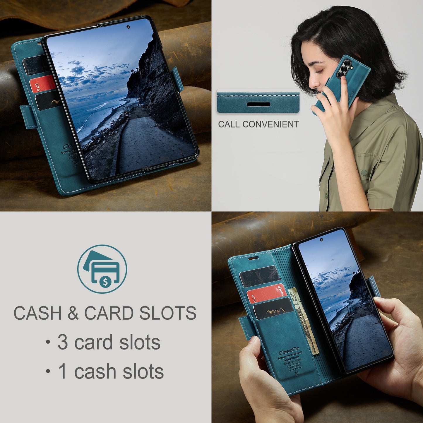 CASEME Handy Tasche für Samsung Galaxy Z Fold7 Wallet 013 Series Hülle Etui